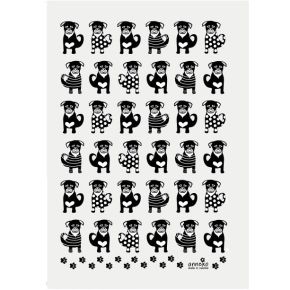 Anneko Design tea towel dogs 50x70 cm black, white