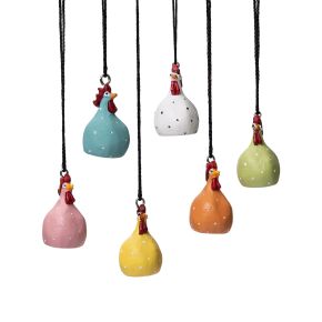 Nääsgränsgården hanging decoration Easter chickens height 4 cm set of 6 colorful