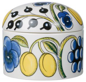 Arabia Paratiisi bowl with lid 0.4 l blue, yellow, cream