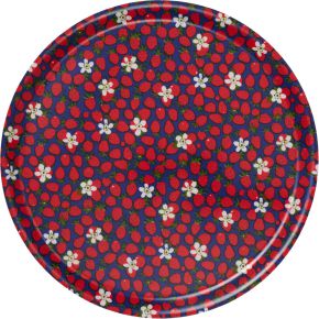 Klippan Smultronblom tray Ø 38 cm red, multicolored