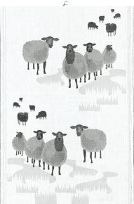 Ekelund Animals The Sheepfold tea towel (oeko-tex) 35x50 cm black