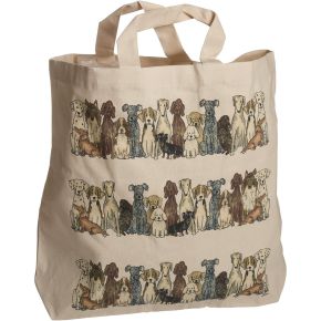 Nääsgränsgården Dogs Tote bag 42x48 cm 2 handles beige, multicolored