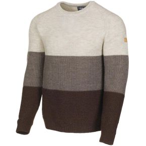 Ivanhoe of Sweden Men Woollen sweater crew neck (undyed) birch block stripe Larch