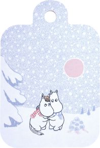 Muurla Moomins let it snow cutting board / serving board 21x30 cm with 2 motifs white, blue, pink