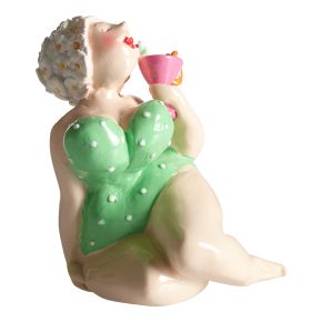 Nääsgränsgården Bath decoration lady Ella sitting height 10 cm green