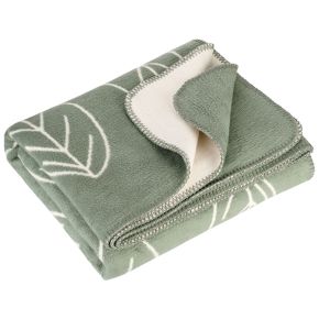 Riema Bente cotton blanket (organic cotton) 150x200 cm leaves green, cream