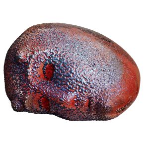 Kosta Boda Artist Collection Brains Go for it height 7.5 cm width 5.5 cm length 4.5 cm rust red, blu