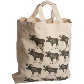 Nääsgränsgården Moose Tote bag 42x48 cm 2 handles beige, multicolored