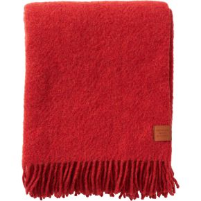 Klippan Cottage woollen throw 130x200 cm red with recycled wool