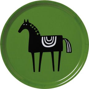 Bengt & Lotta Horse tray Ø 31 cm green