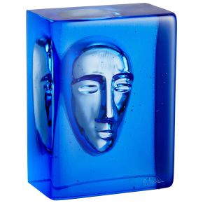 Kosta Boda Artist Collection Azur Man height 15 cm width 6.5 cm length 11 cm blue