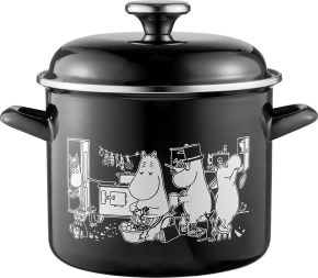 Muurla Moomins in the kitchen casserole 3.5 l enamel black, white