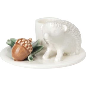 Dottir Nordic Design Winter Stories Hedgehog candlestick white, brown H 4.5 cm L  9.5 cm