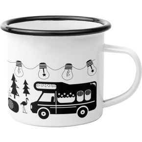 Anneko Design cup / mug enamel 0.3 l Vanlife black, white