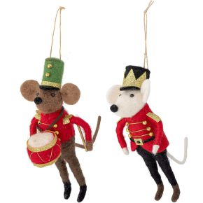 Bloomingville tree decoration mice red, wool height 17 cm set of 2 Peo