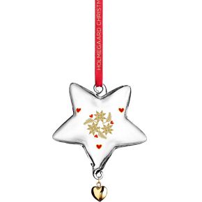 Holmegaard Christmas 2024 Ann-Sofi Romme tree ornament star clear, gold, red