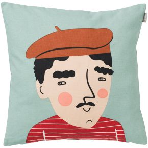 Spira of Sweden Kompiskudde Pierre cushion cover (oeko-tex) 47x47 cm blue, rust, red