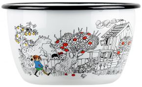 Muurla Pippi Longstocking home bowl enamel 2 l white, black, multicolor
