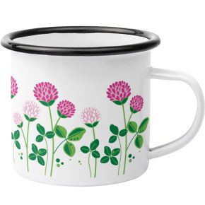 Anneko Design cup / mug enamel 0.3 l clover purple, green, white