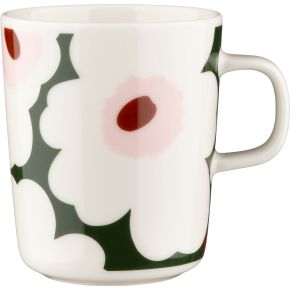 Marimekko Unikko Oiva cup / mug 0.25 l cream, dark green, light pink