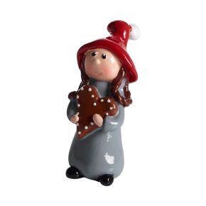 Nääsgränsgården Lotta with gingerbread height 8 cm grey, red