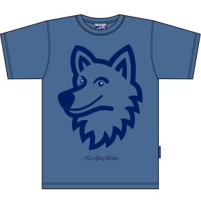 Bo Bendixen Unisex T-Shirt blue-grey, dark blue happy wolf