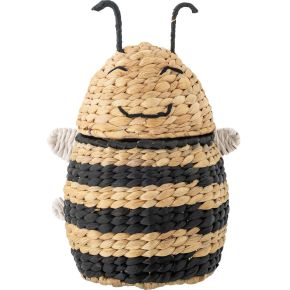 Bloomingville Mini storage basket Bee water hyacinth black, natural height 30 cm Ø 18 cm