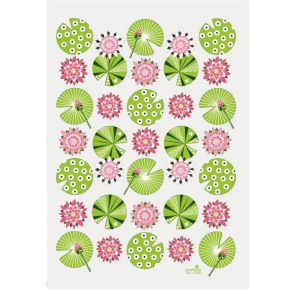 Anneko Design tea towel water lily 50x70 cm pink green, white