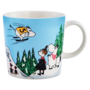 Moomin by Arabia Moomins Ski jumping cup / mug 0.3 l cream, blue, multicolored