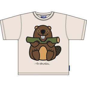 Bo Bendixen Unisex Kids T-Shirt off white, brown beaver