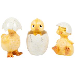 Nääsgränsgården Easter chicks Pippi, Peppe & Popp up to height 6 cm white & yellow 3 pcs set