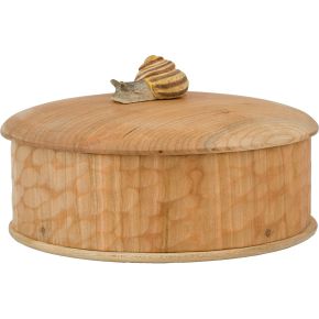 Wildlife Garden Wooden Box snail height 8 cm Ø 15 cm hand carved