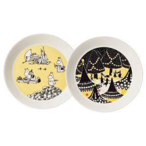 Moomin by Arabia Moomins Yellow & Hurray plate Ø 19 cm multicolored 2 pcs