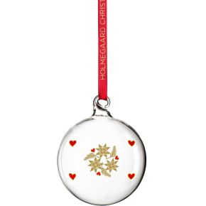 Holmegaard Christmas 2024 Ann-Sofi Romme tree ornament Christmas bauble clear, gold, red