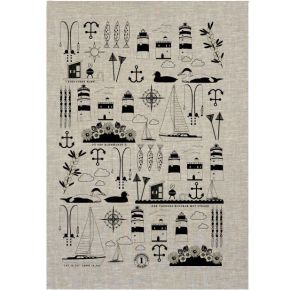 Anneko Design tea towel In the arms of Roslagen 50x70 cm black, natural