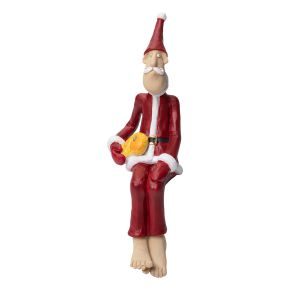 Nääsgränsgården Santa Claus Ove with Lucia bread height 11 cm red