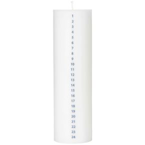 Dottir Nordic Design Calendar Candle Ø 6 cm height 20 cm white, blue grey for Winter Stories candles