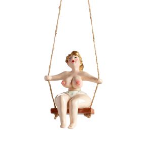 Nääsgränsgården hanging Bathroom decoration lady Berit rocking height 19 cm white