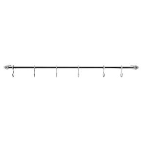 Eva Trio wallmounted rack with 6 hooks polished stainless steel