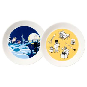 Moomin by Arabia Moomins Office & Winternight plate Ø 19 cm multicolored 2 pcs