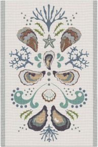 Ekelund Maritim coral tea towel (oeko-tex) 40x60 cm blue