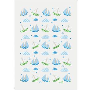 Anneko Design tea towel boats 50x70 cm blue, white