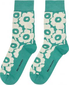 Marimekko Ladies socks Unikko Kirmailla Tone off-white, green