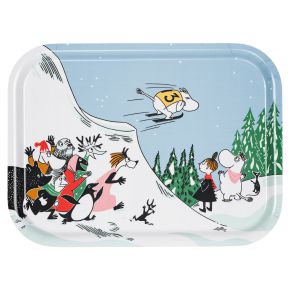 Moomin by Arabia Moomins Ski jumping tray 20x27 cm white, blue, multicolored