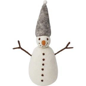 Gry & Sif Christmas snowman height 27 cm light grey