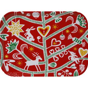 Bengt & Lotta Christmas Tree tray 20x27 cm red