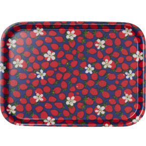 Klippan Smultronblom tray 20x27 cm red, multicolored