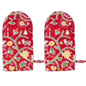 Klippan Christmas Tree oven glove red (oeko-tex) 2 pcs