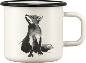 Muurla Teemu Järvi fox cup / mug enamel 0.37 l cream, black