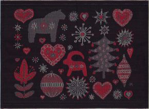 Ekelund Christmas / Winter Christnacht placemat (oeko-tex) 35x48 cm black